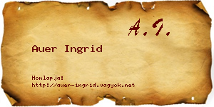 Auer Ingrid névjegykártya